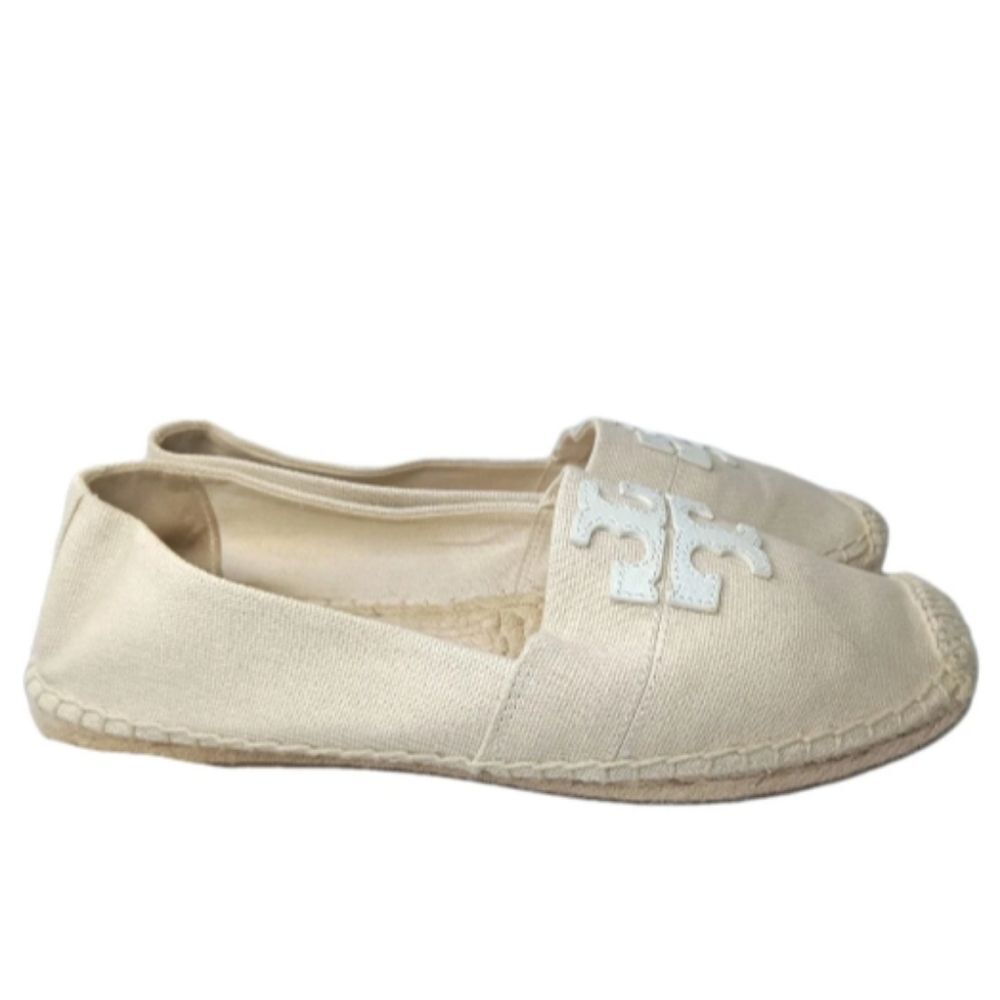 Tory Burch Weston Natural Logo Espadrille Flats Women's Shoes Size 8 M - Picture 2 of 8